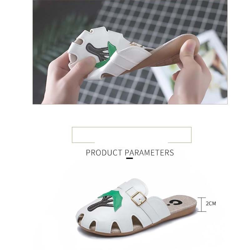 Flat Half Slippers Female Summer Korean Casual Versatile Hollow Sandals and Slippers Fashion Breathable Sandals
