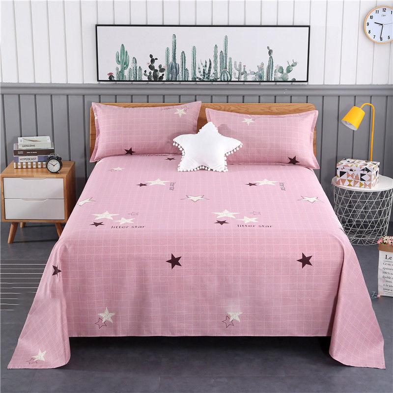 Home Textiles Pure Cotton Bed Sheets Three-piece Suit Single and Double Bed Sheets Fine Grained Coarse Cloth No Fading Exquisite Patterns Simple