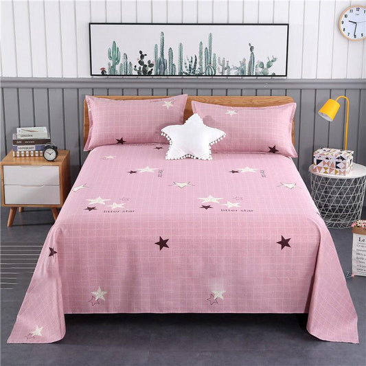 Home Textiles Pure Cotton Bed Sheets Three-piece Suit Single and Double Bed Sheets Fine Grained Coarse Cloth No Fading Exquisite Patterns Simple