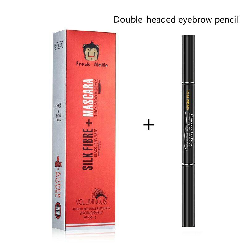 Double-headed mascara elastic non-staining lengthening encrypted graft fiber eyeliner eyebrow pencil