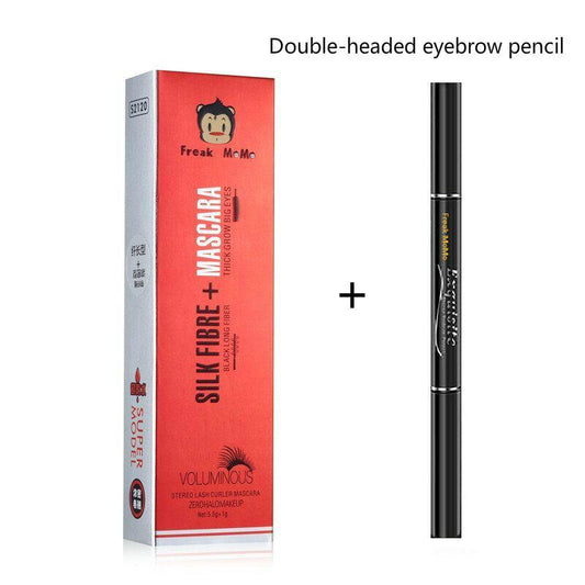 Double-headed mascara elastic non-staining lengthening encrypted graft fiber eyeliner eyebrow pencil