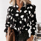 Womens Elegant Ruffle Blouse Shirts Polka Dot Leopard Blouses Femme 2022 Summer V-Neck Long Sleeve Casual Tops Dropshipping