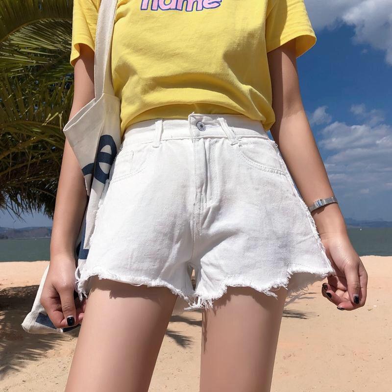 WTEMPO Women's Jeans Shorts Loose Korean Students High Waist Was Tall and Thin Wide Leg A-line Skirt