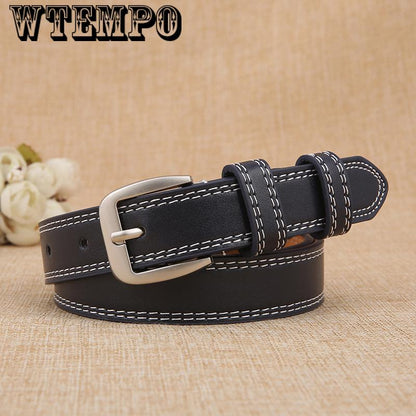 Fashion Adult Paint Leather Belts For Women Dress High Quality Female Belt Thin Skinny Waist