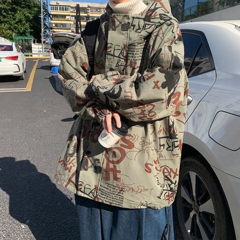 Workwear Jacket Men's Spring and Autumn Trend Retro Loose Jacket Handsome Gown Casual Top
