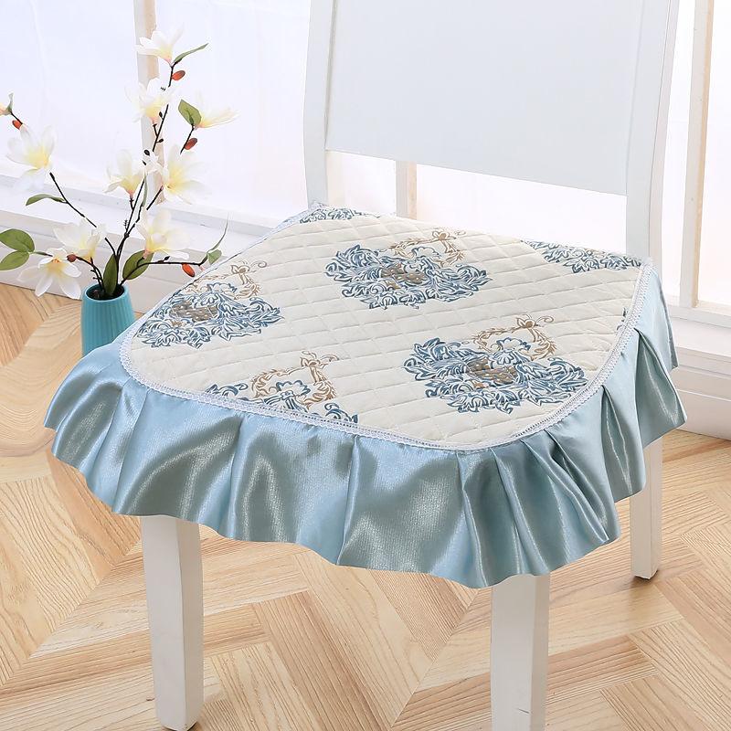 European Style Dining Table and Chair Cushion Cushion Four Seasons Universal Non-slip Thickened Stool Cushion with Lace