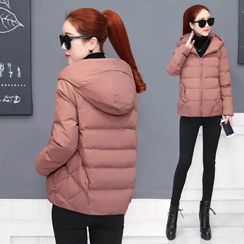 Fashion Increase Autumn and Winter Hooded Padded Jacket Coat Loose and Thin, All-match Lightweight Cotton Jacket Women's Short