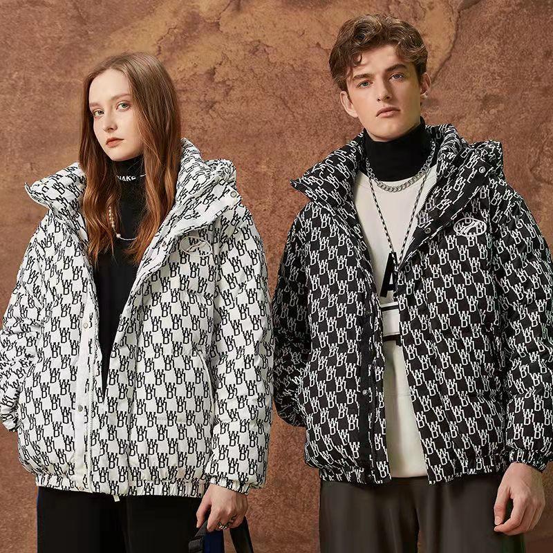 Lovers Down Jacket Winter Short White Duck Down Cotton Jacket Personalized Warm Jacket Cold Clothing Travel Jacket Casual Sports Jacket
