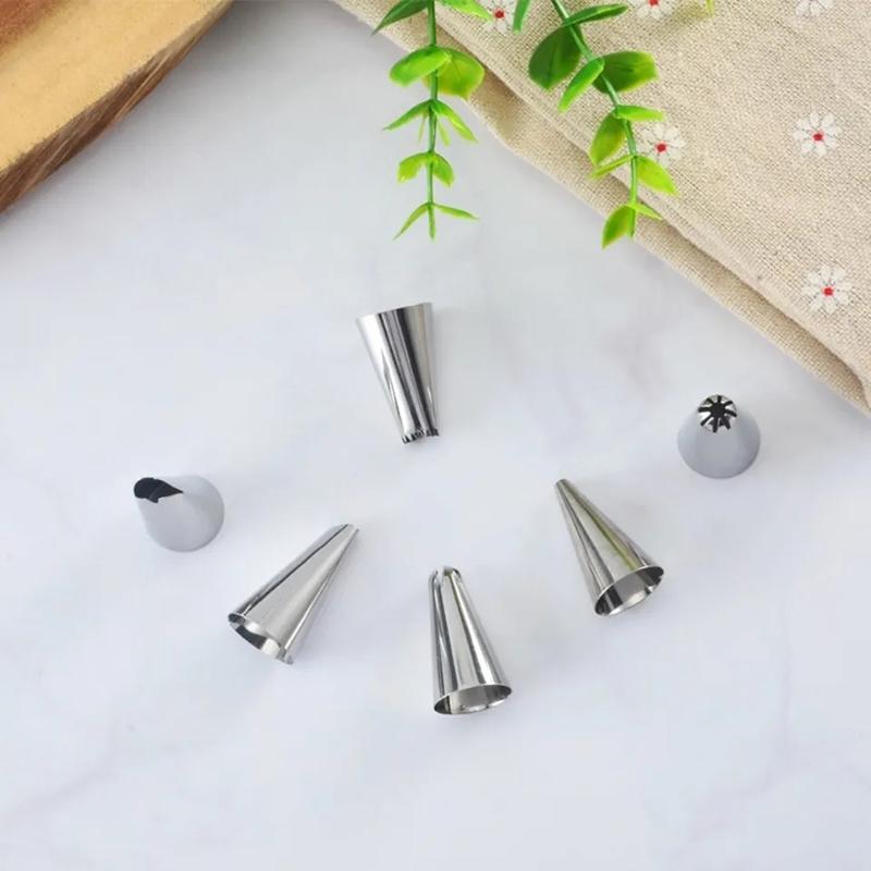 8Pcs/Set Silicone Pastry Bag Cream Nozzles Kitchen Bakery Cake Icing Piping Cream Cake Decorating Tools Reusable Bags Nozzle Set