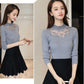 Winter Lace Hollow Turtleneck Sweater Long Sleeve Bottoming Slim Knitted Pullover Women