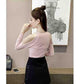 Pofulove Women Knitted Pullovers Sexy Off Shoulder Sweater  Long Sleeve Knitted O-neck Female Jumper