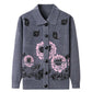 Women's Sweater Autumn and Winter Thick Knit Cardigan Sweater Lapel Sweater Coat Large Size Sweater