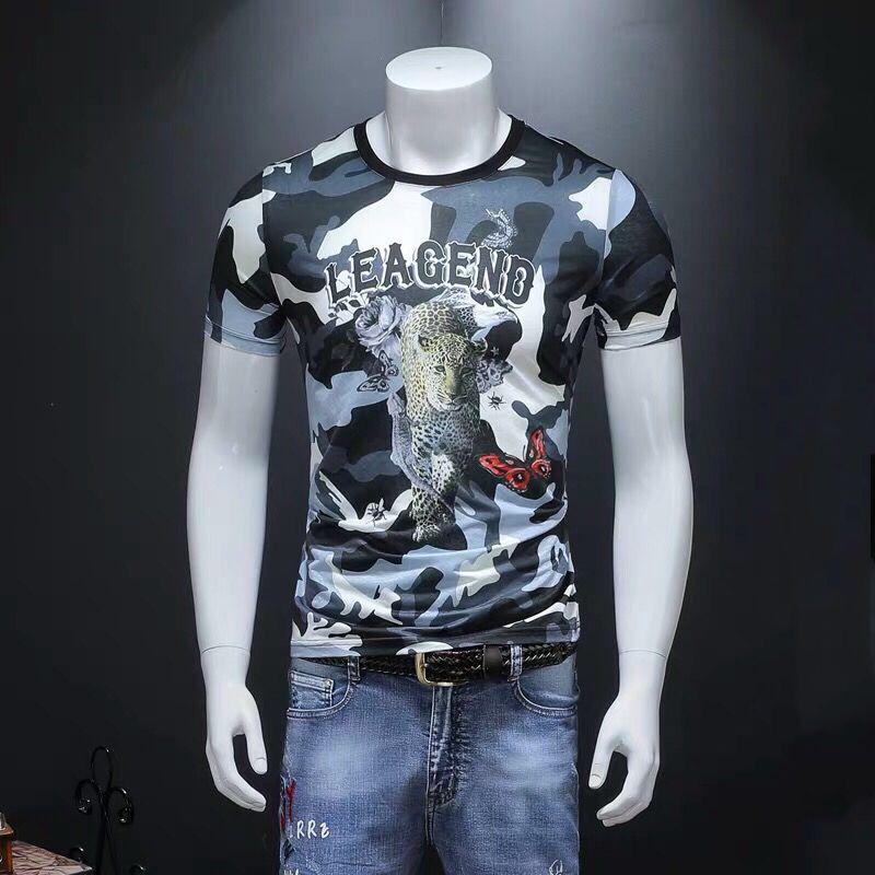WTEMPO T-Shirt Men Shirt Summer Print Hip Hop T-Shirt Slim Casual Tops