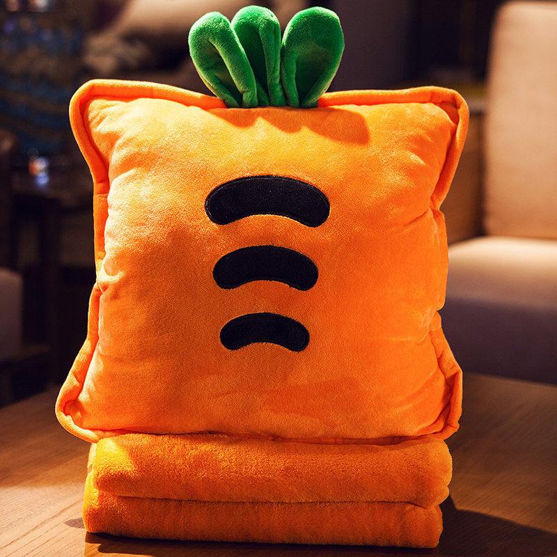 Four Seasons Can Be Used Office Pillow Quilt Dual-use Nap Pillow Three-in-one Multifunctional Sleeping Coral Velvet Soft and Breathable Blanket