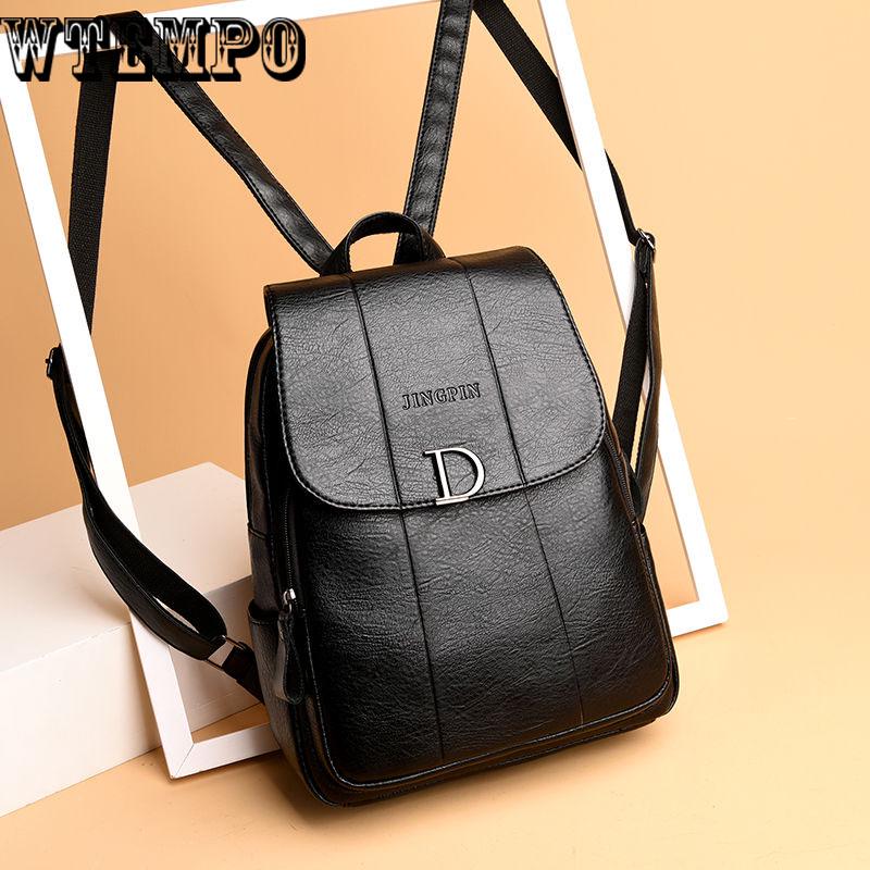 Backpacks Leather Women Backpack Business Rucksack Travel School Bag for College Casual