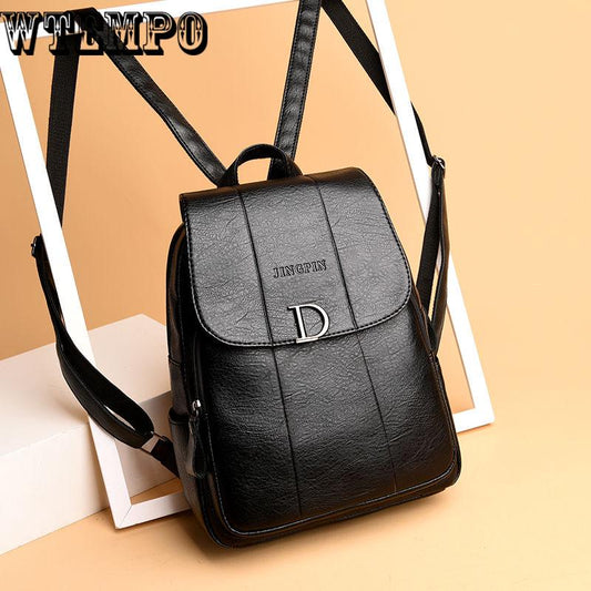 Backpacks Leather Women Backpack Business Rucksack Travel School Bag for College Casual