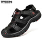 Casual Shoes Fashion Footwear Sandals Men Breathable Beach Real Leather Big Size