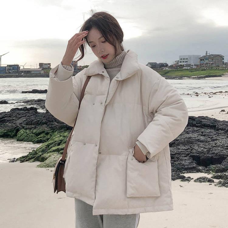 Ins Style Cotton-padded Jacket Women's Winter Clothes Thickened Warm Bread Clothing Mid-length Student Cotton-padded Clothing