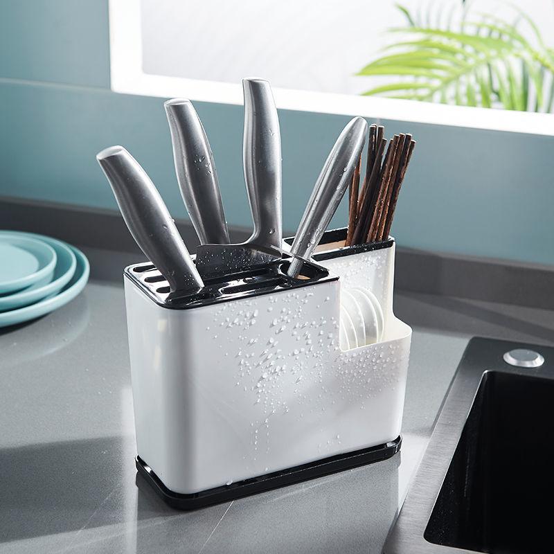 Kitchen Rack Multi-function Knife Rack Storage Rack Insert Knife Seat Chopsticks Tube Drain Storage Rack Kitchen Supplies Tools