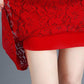 Women Sexy Tight A-line Lace Printed Short Skirt Knee-length Zippe Club Casual Home Office