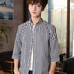 Spring and Summer Men's Mid-sleeve Striped Shirt Young Men's Summer Half-sleeve Casual Shirt