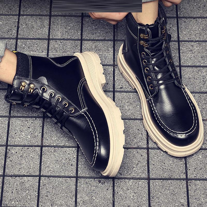 Martin Boots Men's Winter British Style Korean Tooling Shoes Wild Warm Men's Boots Plus Velvet High-top Cotton Shoes Trend Military Boots