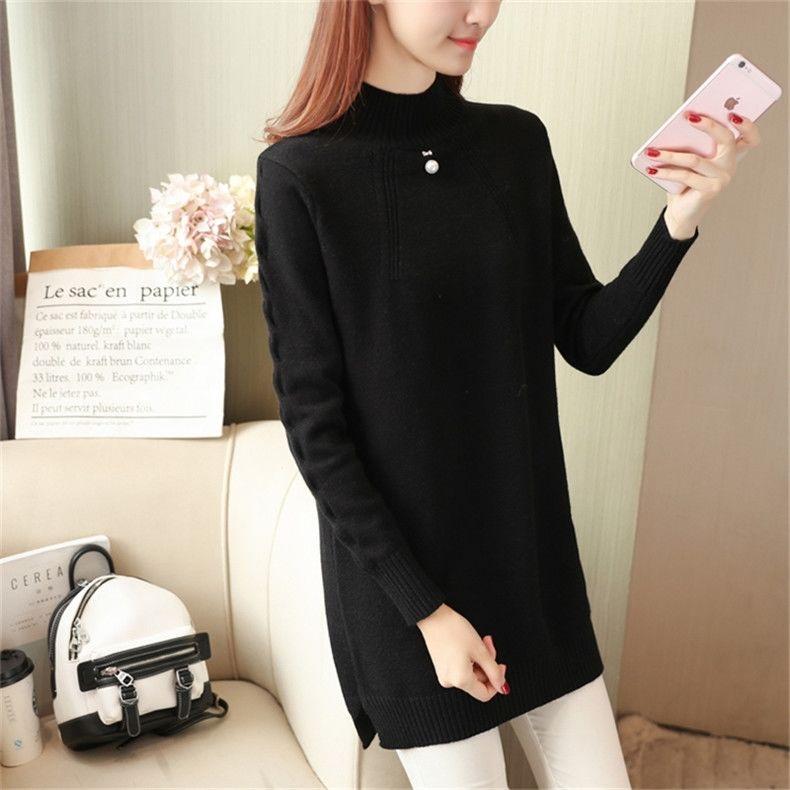 Autumn Warm Knitted Dress for Women Knitting Sweater Dresses Female Winter Casual women's Sweater