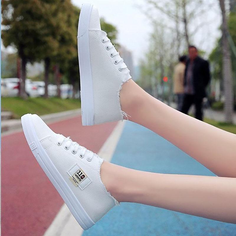 White Canvas Women's Shoes Sneakers Board Shoes Korean Spring Summer Autumn Casual Shoes
