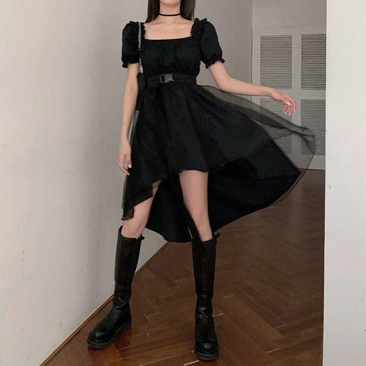 Chiffon Dress Women's Summer Dress Short Sleeve U-neck Puff Sleeve Daily Wear Office Dating Party