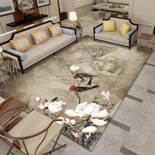 Chinese-style Large-scale Full Floor Bed Living Room Carpet Coffee Table Mat  Book Room Bedroom Bedside Classical Floral Pattern 160*230/200*300cm