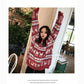 Loose  Long Sleeve Sweater  Red Christmas Pullover Autumn and Winter Sweater Female  Korean Student Snowflake Sweater