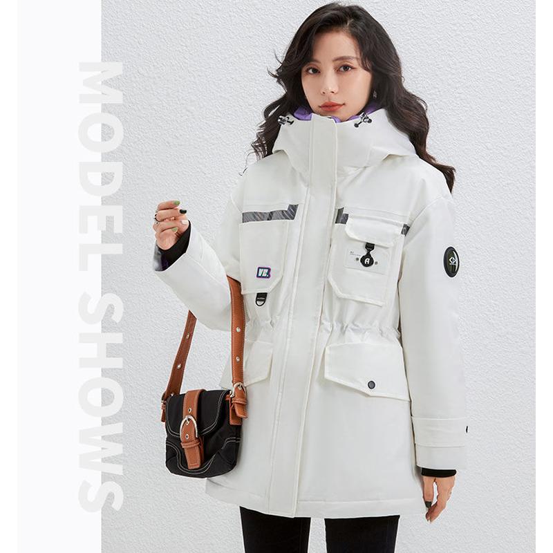 Women's Goose Down Down Jacket Long Winter Work Fitted Padded Clothes Thickened Fashion Pie Overcome Jacket Casual Sports Jacket Climbing Jacket Coat