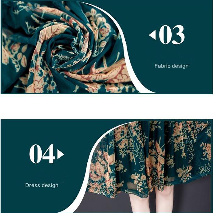 Women's Summer Dress XL-XXXXXL Chiffon Veil Short Sleeve Round Neck Printing Daily Wear