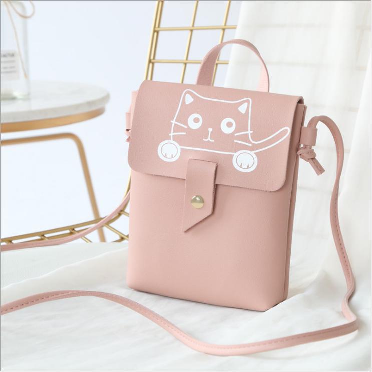 Handset Bag Girl Printing Mini-Bag Korean Edition One Shoulder Slant Bag Girl Lovable Change Wallet