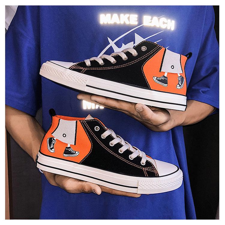 Men's High Top Sneakers Casual Skateboarding Shoes Sports Shoes Breathable Hip Hop Walking Shoes Street Shoes Chaussure Homme