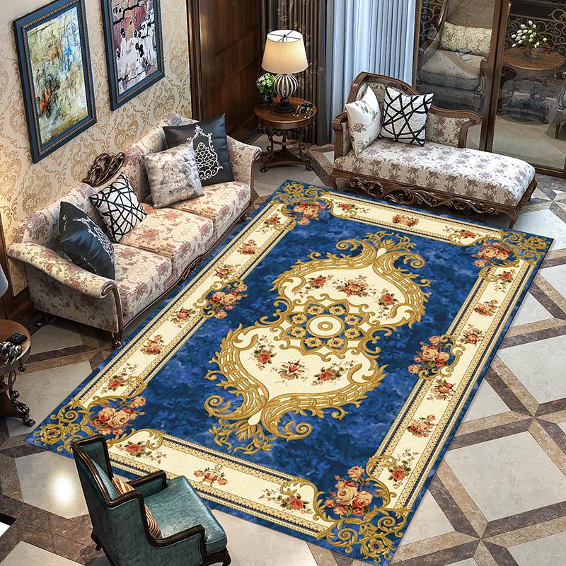 European Classical Art Carpet for Living Room Bedroom Anti-Slip Floor Mat Kitchen Carpet Area Rugs