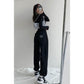 Love Label Drawstring Drawstring Pants Women Thick Loose Casual Sports Pants High Waist Straight Leg Pants Ins Tide