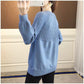 Spring and Autumn Loose Round Neck Sweater Fashion Knit Casual Bottoming Shirt Pure Color Simple Female Top
