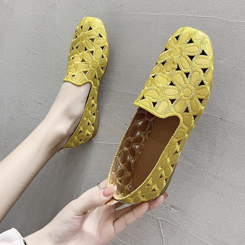 Large Size Square Toe Loafers Women Spring  Shoes Women Flat Shoes Soft Sole Comfortable Loafer Shoes