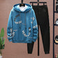 Men Pullover Suit Spring Hooded Pullover and Casual Pant School Trend Sweater Suit  Sports Suit