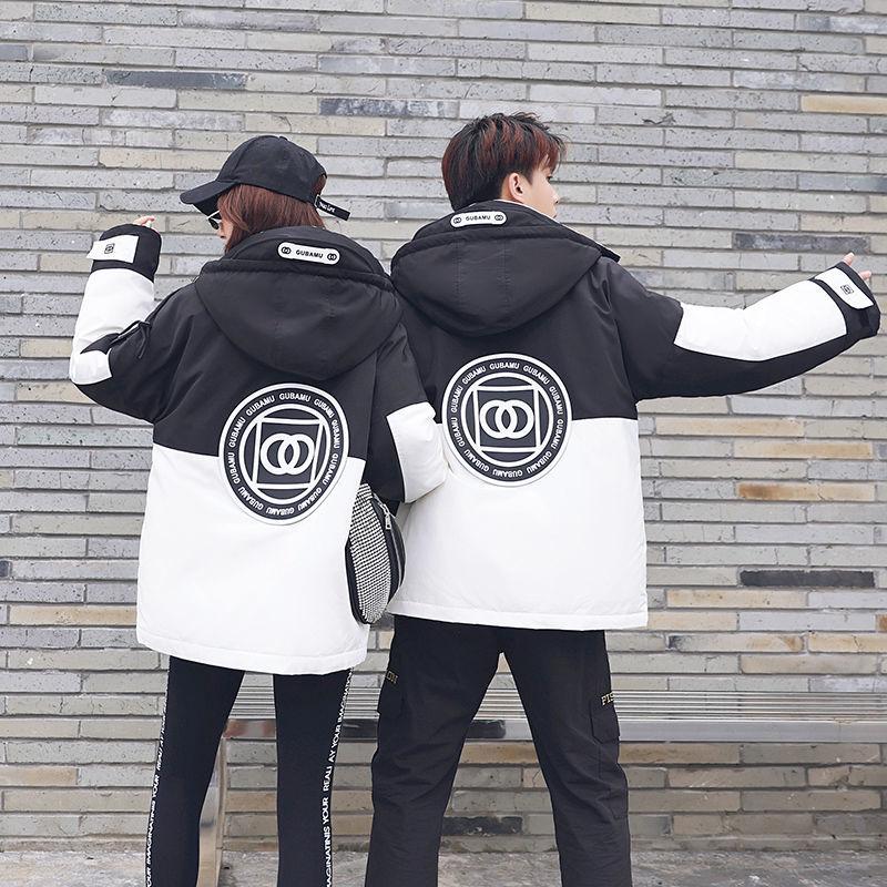 Tooling Couple Down Jacket Women Mid-length Korean Ins Loose Thick Winter Jacket