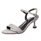 Korean Women's Sandals High Heel Stiletto Ladies Sandals Fashion All-match Buckle with Cat Heel Women's Shoes