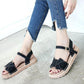 Roman Sandals Female Students Summer Wild Korean Version of The Word Buckle Flat Female Sandals Platform Platform Shoes
