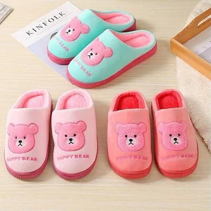 Autumn and Winter Cotton Slippers Men and Women Thick Bottom Couples Non-slip Plus Velvet Warm Slippers
