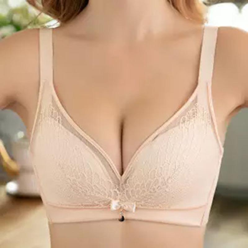 No-rim Beauty Back Bra Ladies Gathered Simple Solid Color Underwear Smooth Thin Section Seamless Bra