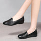 Genuine Leather Casual Single Shoes Women Spring Autumn Soft Leather Soft Sole Mother Shoes Flat Peas Shoes