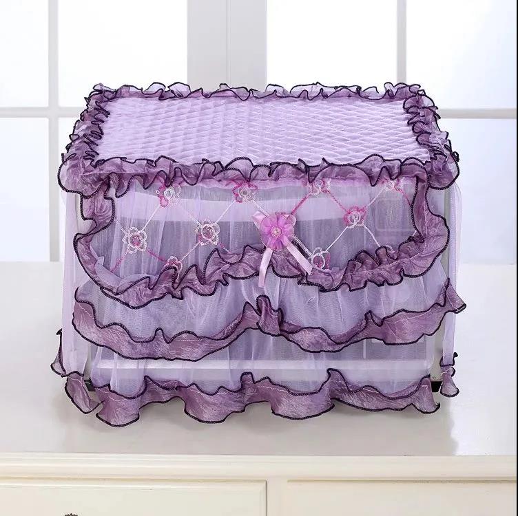 Lace Yarn Edge Microwave Oven Cover Cloth Dustproof Curtain Kitchen Household Antifouling Cover Towel