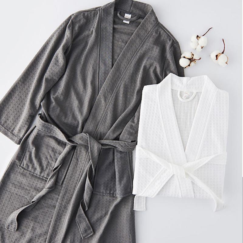 Spring and Summer Pajamas Cotton Long Bathrobe Pajamas Male Couple Pajamas Home Clothes Thin Pajamas Large Size