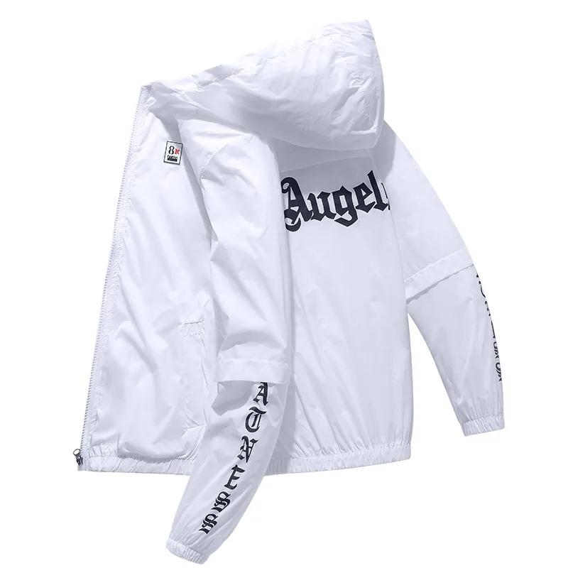 Men's Youth Trend Sun Protection Clothing Slim Fashion Student Thin Hooded Sun Protection Clothing Coat Fishing Clothing