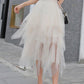 Women Irregular Tulle Skirts Fashion Elastic High Waist Tutu Skirt Pleated Long Skirts Midi Skirt